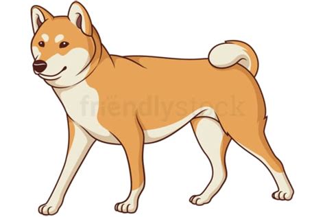 Cartoon Gorgeous Shiba Inu Vector Clip Art Illustration Friendlystock