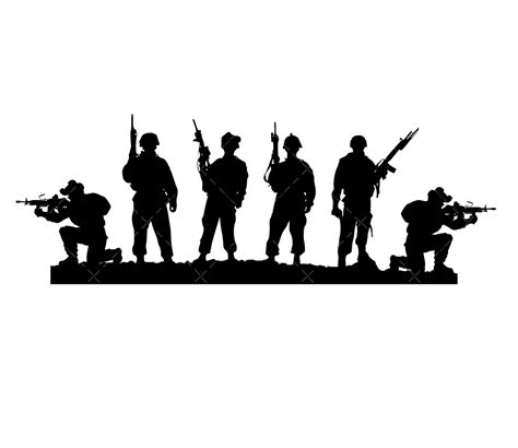 Soldiers Silhouette Svg Png Pdf Army Svg Military Svg