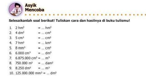 Menghitung Satuan Volume Meter Kubik M3 Berikut Kunci Jawaban