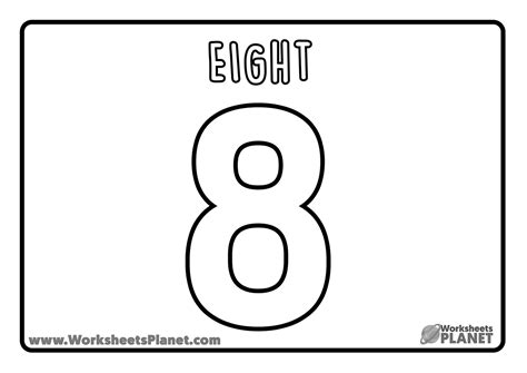 Number 8 Worksheets For Children Kindergarten Coloring Pages Coloring