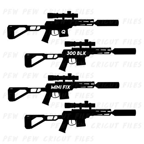 Mini Fix 300 Blk Svg Gun Cricut Files Q Rifle Silhouettes Etsy