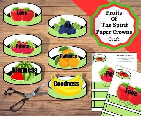 Printable Fruits Of The Spirit Paper Crowns Fruits Of The Spirit Kids