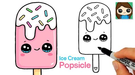 How To Draw An Ice Cream Popsicle Easy Youtube