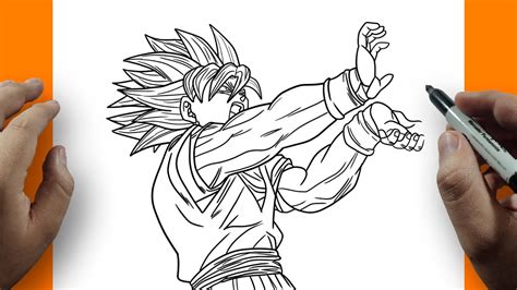 Cómo Dibujar a Goku haciendo el Kamehameha Paso a Paso Fácil para