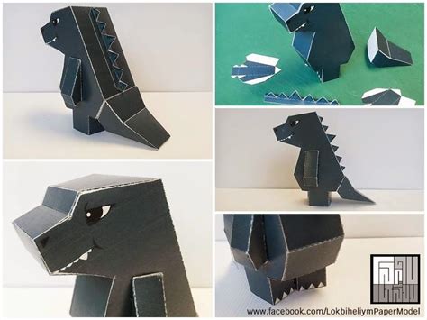 Cute Godzilla Paper Toy ~ Free Papercraft Paper Model