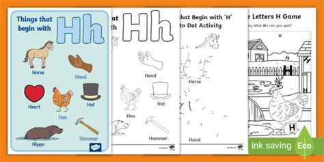 Free Things That Begin With H Worksheets Pack