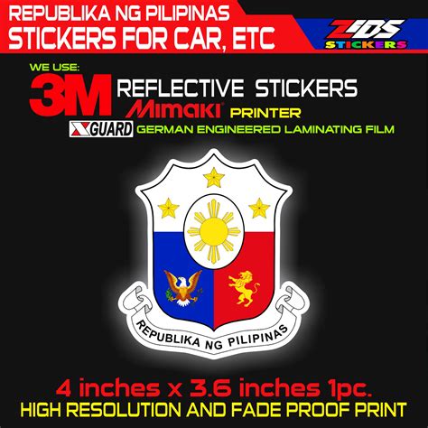 Republika Ng Pilipinas Logo 3m Reflective Stickers For 3m Reflective