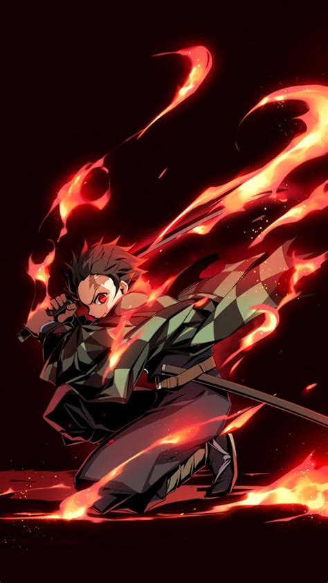 Download Fiery Tanjiro Kamado Wallpaper