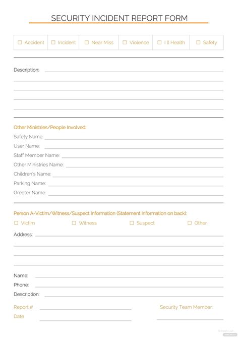 Security Incident Report Form Template Word