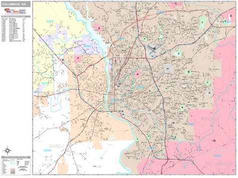 Columbus Georgia Wall Map Premium Style By Marketmaps