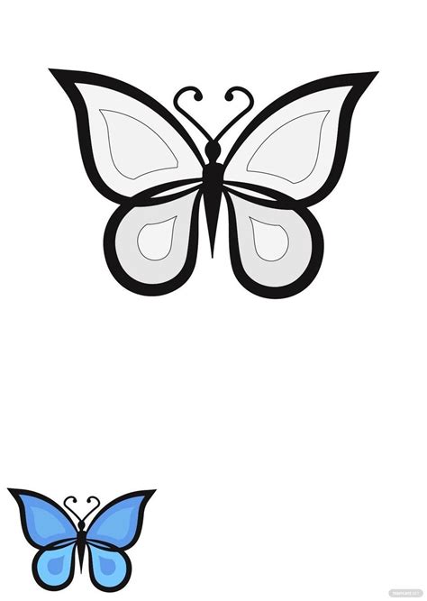 Simple Butterfly Coloring Page In Pdf Download