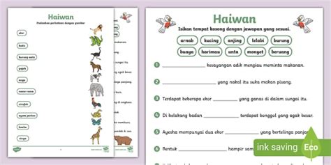 Sains Aktiviti Lembaran Kerja Haiwan Liar In 2022 Preschool Riset