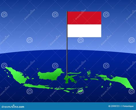 Map Of Indonesia With Flag Stock Image Image 2999721