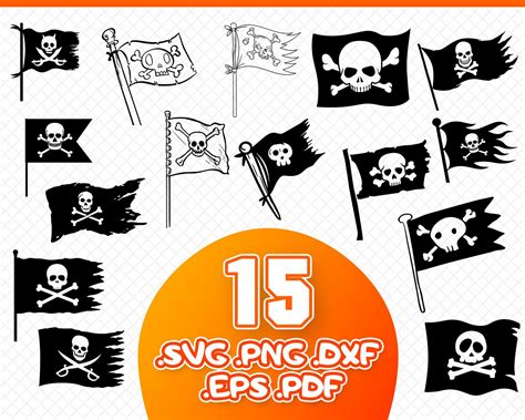 PIRATE FLAG SVG Jolly Roger Svg Pirate Svg Skull Svg Pirate Ship