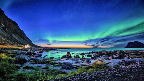 Aurora Borealis Coastline Wallpapers Hd Wallpapers Id 30037