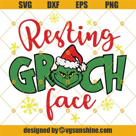 Resting Grinch Face SVG Grinch Christmas Svg Cut File The Grinch Svg