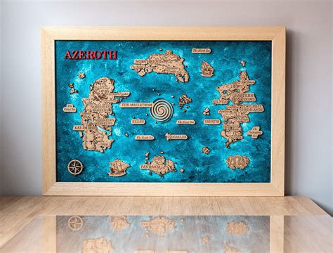 Azeroth Map Wood World Of Warcraft Map Azeroth World Of Warcraft Map