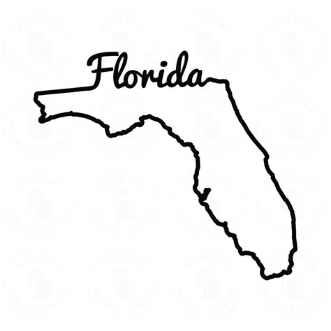 Florida Map Stencil Outline Script Font Floridian American Cricut Files