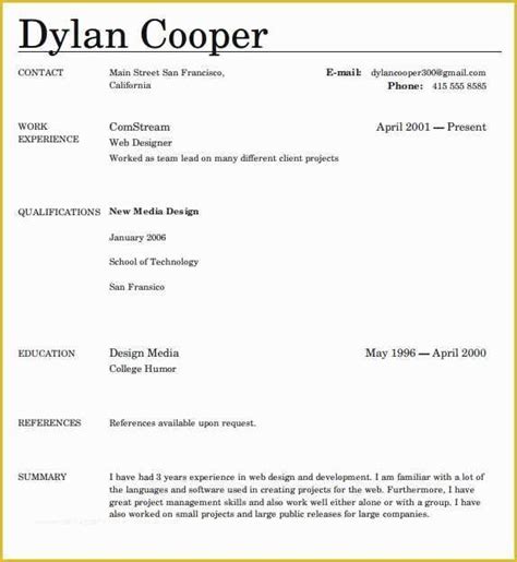 Free Resume Templates No Charge Of Free Resume Builder Line No Cost