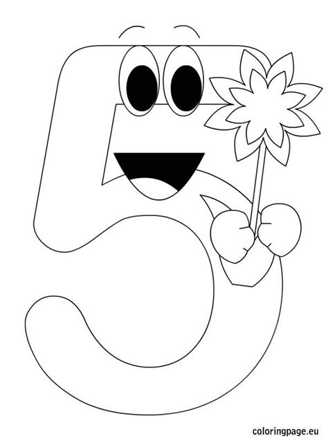 Number Five Coloring Page Coloring Page