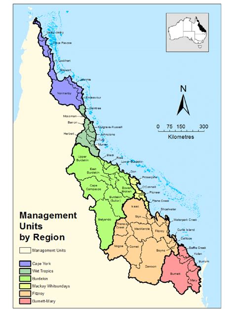 It is located along the queensland coast in australia. Location of Great Barrier Reef regions, the basins within ...