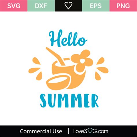 Hello Summer Svg Cut File