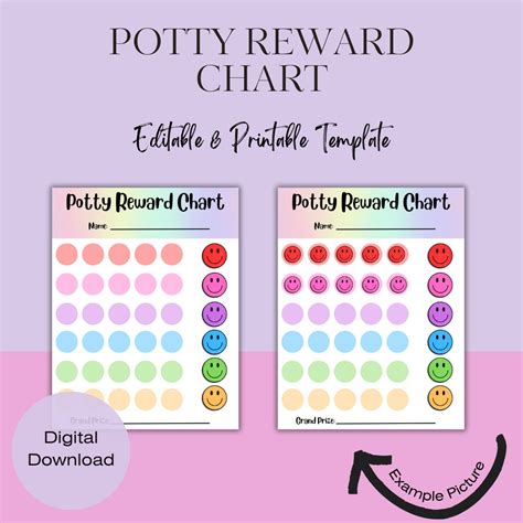 Editable Potty Training Chart Potty Training Chart Sticker Chart