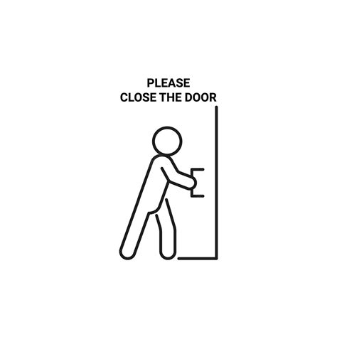 Premium Vector Rule Sign Please Close The Door Request Warning