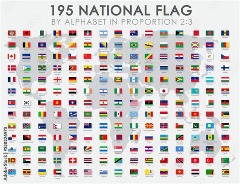 All Sovereign Countries Flags With Names By Alphabet In Proportion 23