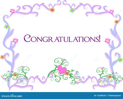 Frame Of Vines With A Congratulations Greeting Royalty Free Stock