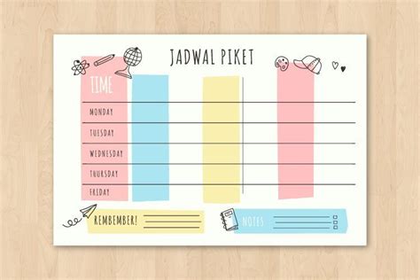 Contoh Tabel Jadwal Piket Aesthetic Stickers IMAGESEE