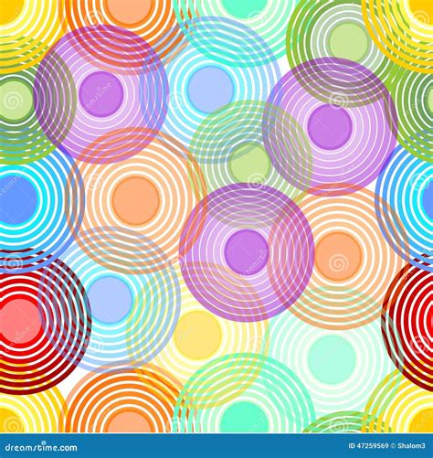 Abstract Seamless Background With Concentric Circles In Pastel Rainbow