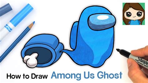 Draw Ghost Draw Among Us Character 😊learn How To Draw And Color A