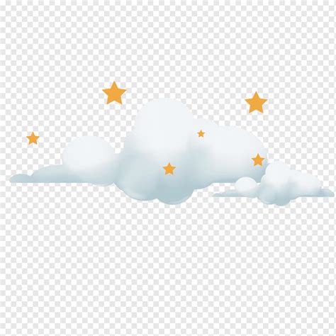 White Cloud And Yellow Star Illustration Star Clouds And Stars