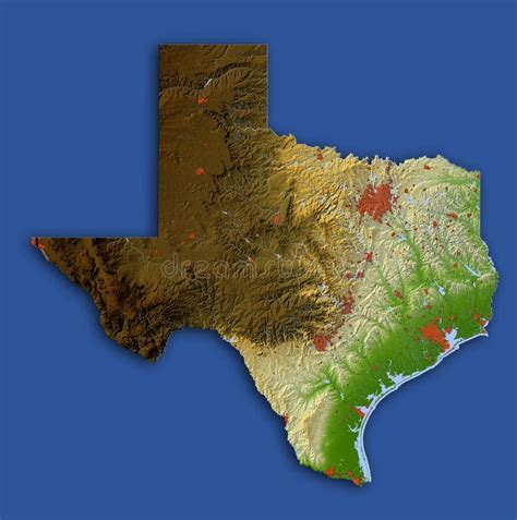 Texas Relief Map Stock Illustration Illustration Of Hypsometric 5574029