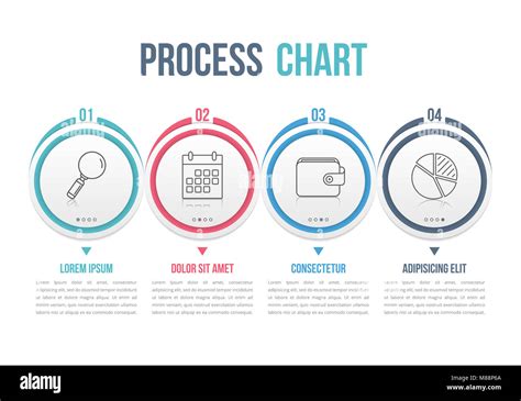 Process Diagram Template With Circles Flowchart Or Workflow With Four