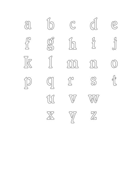 Free Printable Lowercase Alphabet Letters Stencils