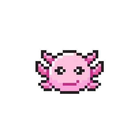 Axolotl Head In Pixel Art Style 21846990 Vector Art At Vecteezy