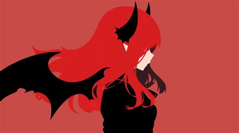 Touhou Koakuma Hd Wallpaper Mystical Red Silhouette By Laxmonaut