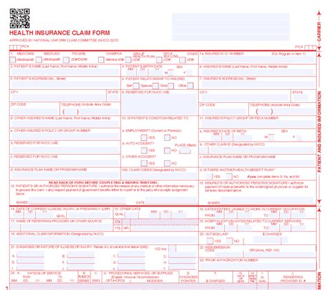 Cms 1500 Health Insurance Claim Form Hcfa Forms Docs 2023