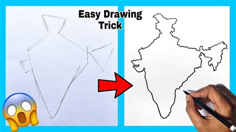 India Map Drawing Easy Trick How To Draw India Map In 4 Minutes