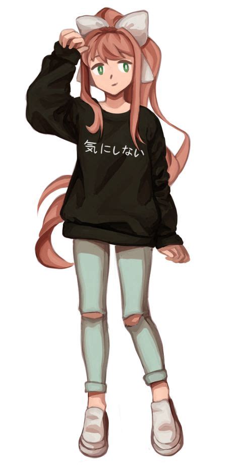 Casual Monika By Elzok Bloedrooi Ddlc Literature Club Literature