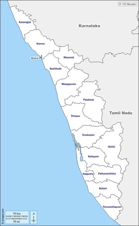 Kerala Free Map Free Blank Map Free Outline Map Free Base Map