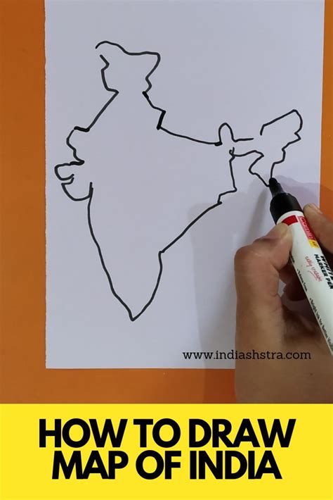 Learn How To Draw Map Of India Step By Step India Map Drawn Map Map