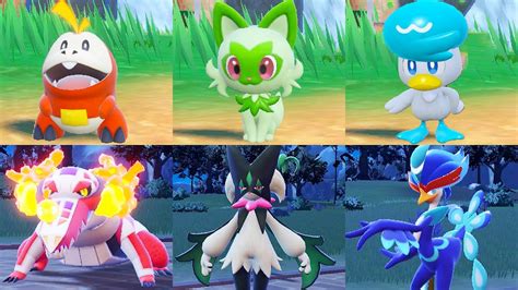 Pokemon Scarlet Violet Starter Evolutions