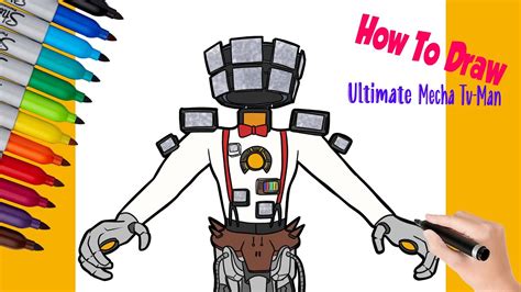 How To Draw Ultimate Mecha Tv Man From Skibidi Toilet Easy Step By