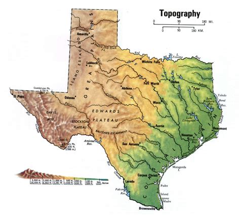 Texas Topographic Mapfree Large Topographical Map Of Texas Topo