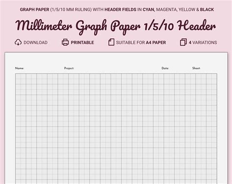 Millimeter Graph Paper With Header Printable A4 10 Mm Margin 1510