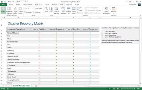 Business Continuity Plan Template Ms Wordexcel Templates Forms