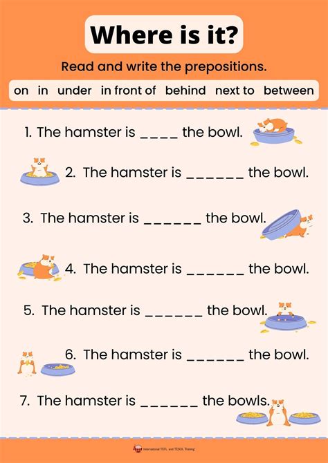 Where Is It Prepositions Worksheet ITTT